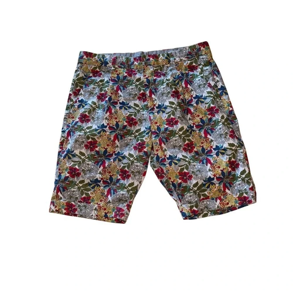 Antony Morato Chino Shorts Mens Size 32x10 Multicolor Floral Resort Casual cuffs